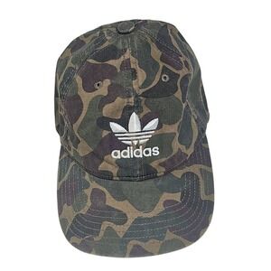 Adidas Camo Dad Hat Adjustable Baseball Strapback Trefoil Logo Cotton Cap One Sz